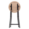 Taburet pliabil 5Five cu sezut MDF si cadru metalic, 30x46 cm, bej