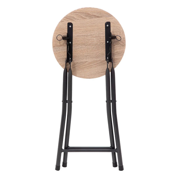 Taburet pliabil 5Five cu sezut MDF si cadru metalic, 30x46 cm, bej
