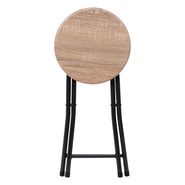 Taburet pliabil 5Five cu sezut MDF si cadru metalic, 30x46 cm, bej