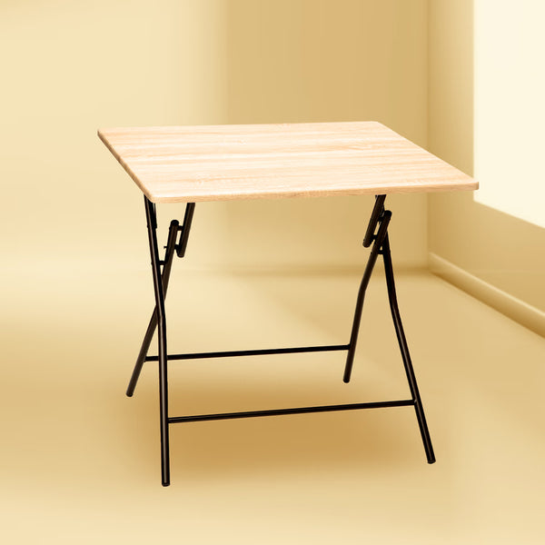 Masa pliabila 5Five patrata pentru 4 persoane, MDF si otel, 80x80x75 cm, bej