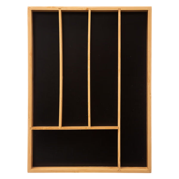 Organizator sertar tacamuri 5Five Blackbamboo, bambus, 25x34x5 cm, natur