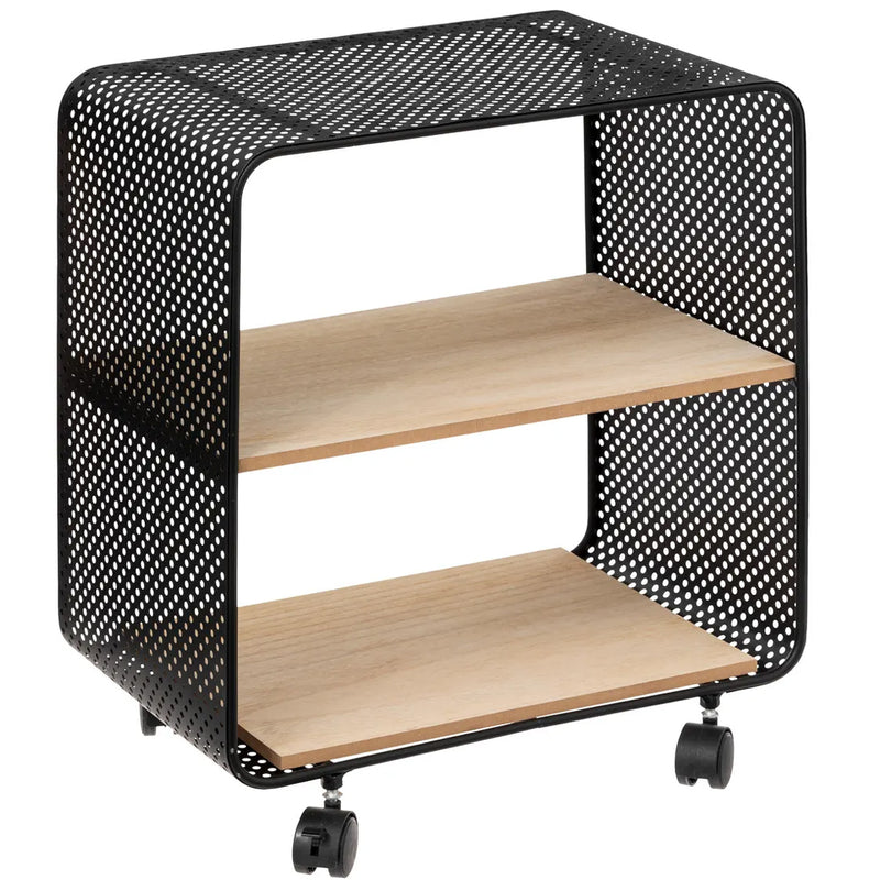 Etajera 5Five cu 2 compartimente, MDF si metal, 43x28x52 cm, negru
