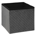 Taburet pliabil 5Five patrat cu spatiu de depozitare, MDF, 31x31x31 cm, gri