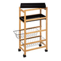 Carucior 5Five Blackwood cu 3 niveluri, bambus si MDF, 41x22x83 cm, natur si negru