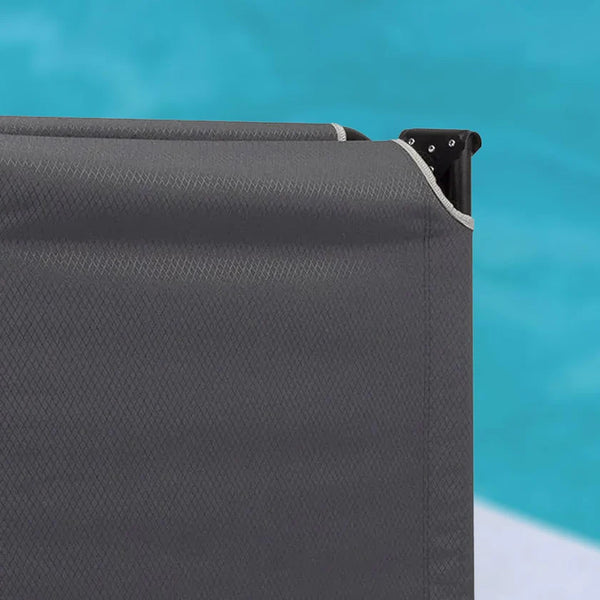 Sezlong 5Five Beach Chair, cadru metalic, pliere compacta, 173x56x27 cm, gri