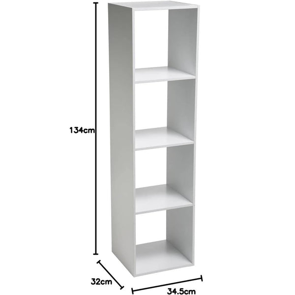 Biblioteca 5Five Mix n'Modul cu 4 compartimente, 35x32x134 cm, alb