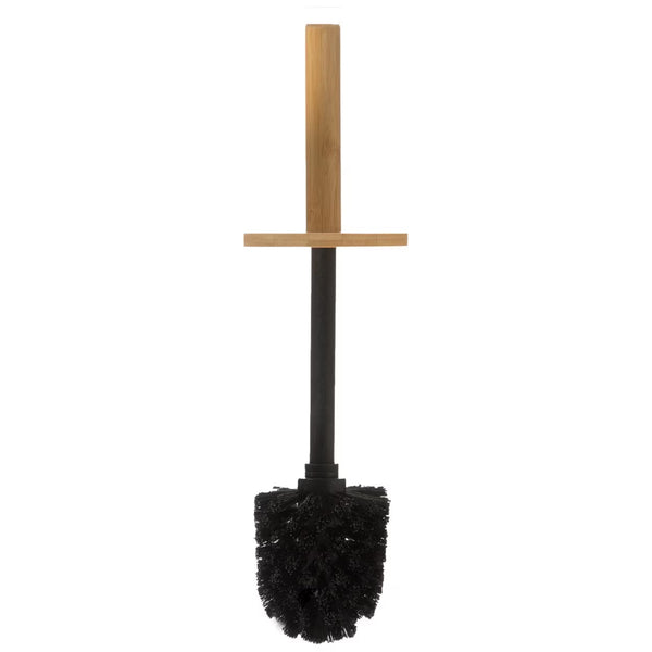 Perie toaleta 5Five Terre Inconnue cu suport cilindric, bambus si polipropilena, 10x10x38 cm, natur