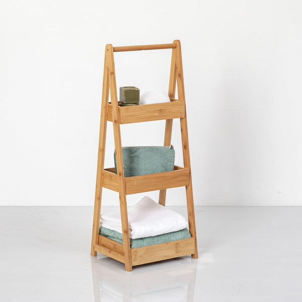Etajera 5Five Green Harmony 3 niveluri, din bambus, 30x25x78 cm, maro natur