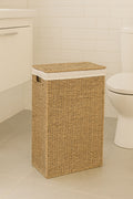 Cos rufe 5Five din trestie impletita, cadru metalic, 40 litri, 37x22x55 cm, maro