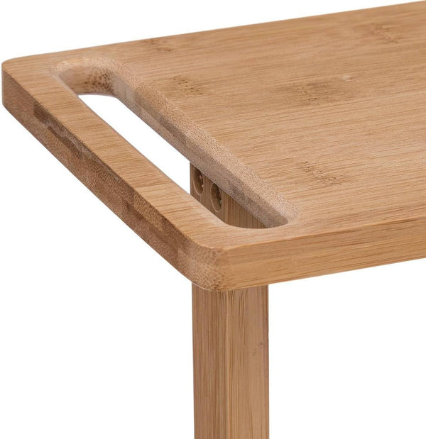 Etajera 5Five pentru spatii inguste, pe roti, 3 niveluri, bambus, 33x18x89 cm, natur