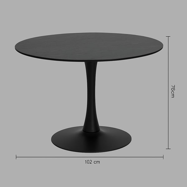 Masa rotunda Atmosphera Elias, 102x76 cm, MDF si metal, negru