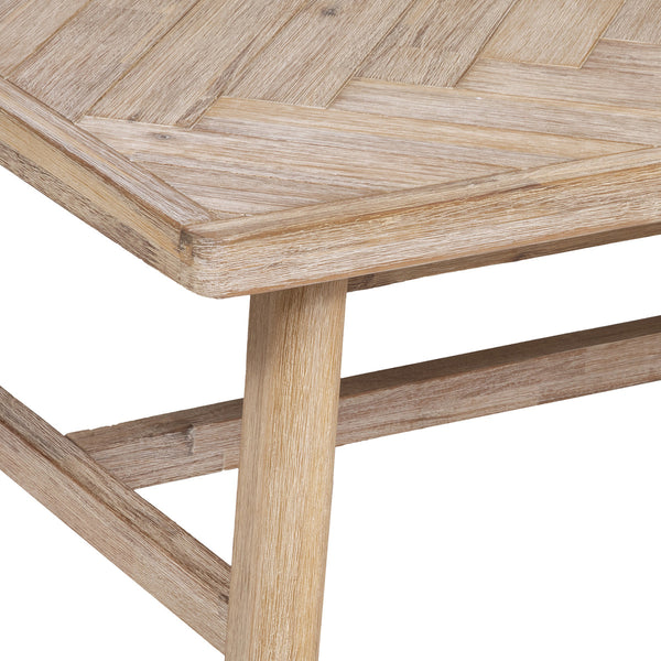 Masuta de cafea Atmosphera Aeris, lemn acacia si blat MDF chevron, 130x70x40 cm, natur