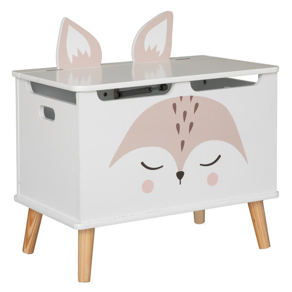 Lada depozitare Atmosphera for kids Renard, 53x33x55 cm, MDF cu picioare lemn, alb