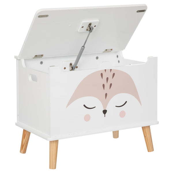 Lada depozitare Atmosphera for kids Renard, 53x33x55 cm, MDF cu picioare lemn, alb