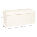 Taburet pliabil Atmosphera Ezzio cu depozitare, 76x38x38 cm, blana artificiala, alb