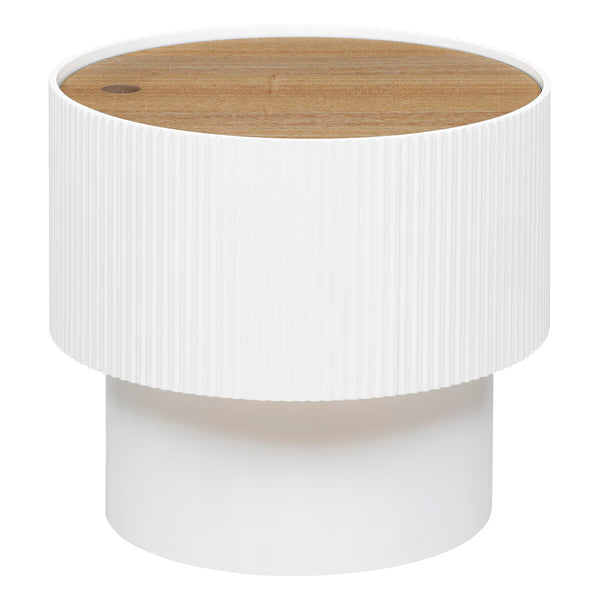 Masuta cafea Atmosphera Enola cu spatiu depozitare, MDF, 39x35 cm, alb