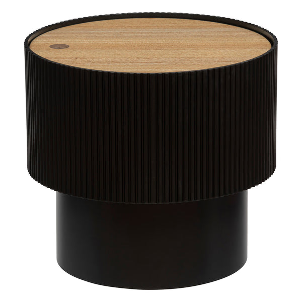 Masuta cafea Atmosphera Enola cu spatiu depozitare, MDF, 39x35 cm, negru
