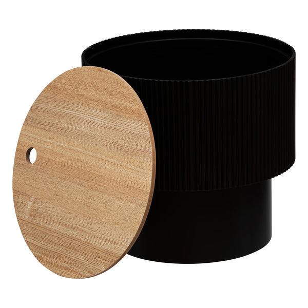 Masuta cafea Atmosphera Enola cu spatiu depozitare, MDF, 39x35 cm, negru