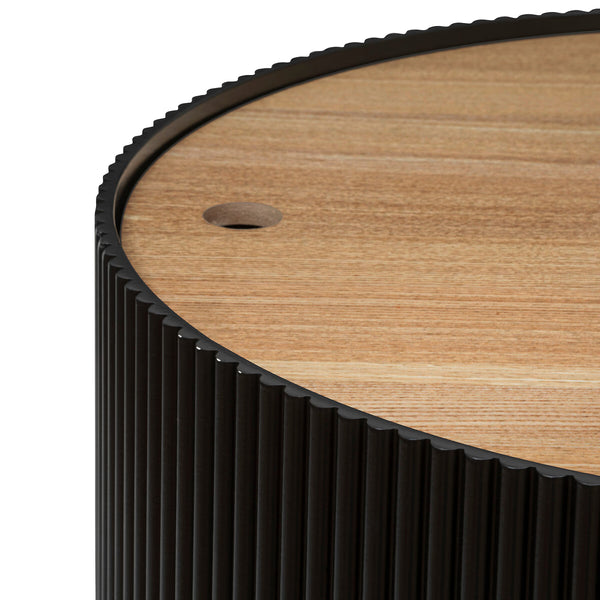Masuta cafea Atmosphera Enola cu spatiu depozitare, MDF, 55x38 cm, negru