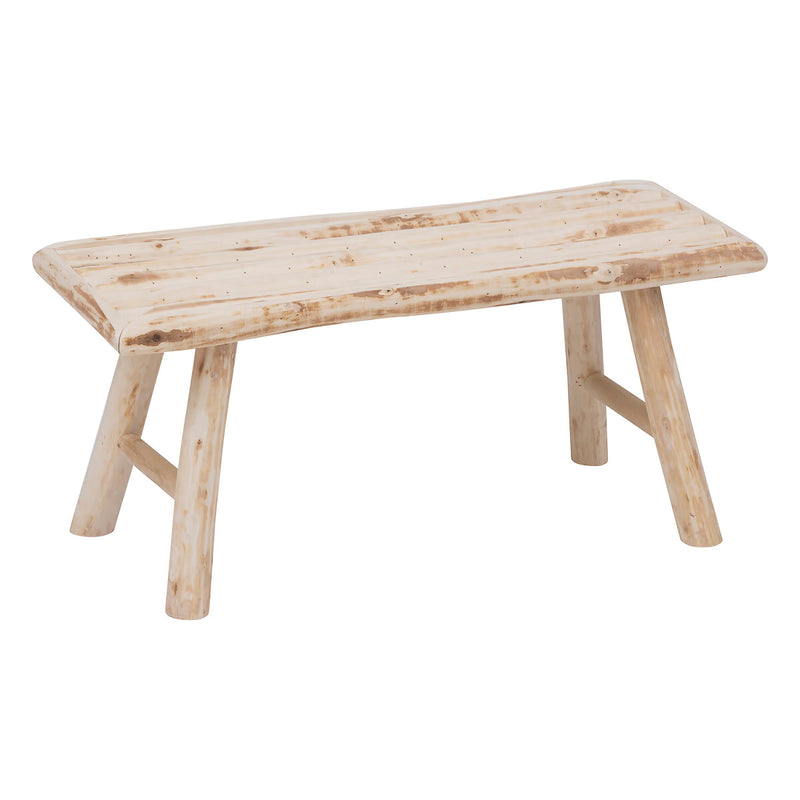 Atmosphera Woody bancuta decorativa din lemn de plop, stil natural, 70x26x31 cm, bej