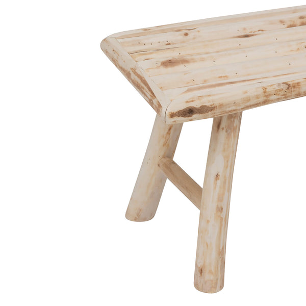 Atmosphera Woody bancuta decorativa din lemn de plop, stil natural, 70x26x31 cm, bej