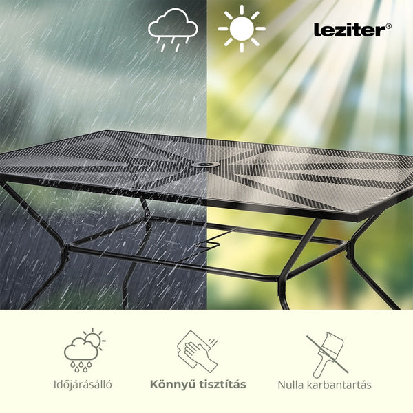 Leziter Masă de grădină din plasă metalică Melfi 150x90x75 cm antracit