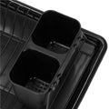 Uscator de vase metalic cu tava detasabila si suport tacamuri, 38x24x13 cm, negru