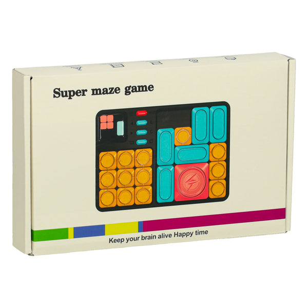 Joc logic magnetic 500 provocari, cu piese glisante si 7 niveluri, ABS, 18x13 cm, pentru copii 6+