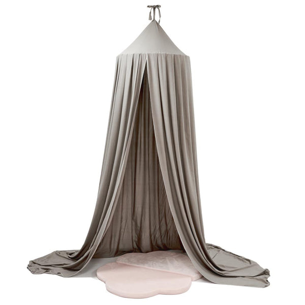 Baldachin suspendat tip cort 70x290 cm, decor camera copii, cu set montaj, gri