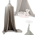 Baldachin suspendat tip cort 70x290 cm, decor camera copii, cu set montaj, gri
