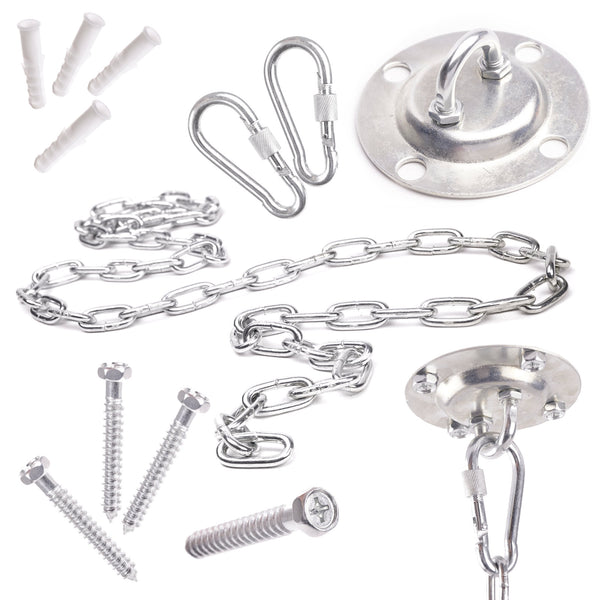 Set de montaj pentru leagan sau hamac – suport tavan, lant 150 cm, otel zincat