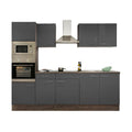Leziter Mobilă de bucătărie Yorki cu corp din stejar Yorki, față antracit satinat, dimensiune 270 cm