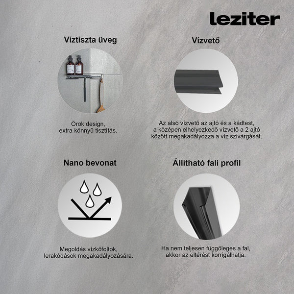 Leziter Paravan de cadă Alor 120x140 cm Negru