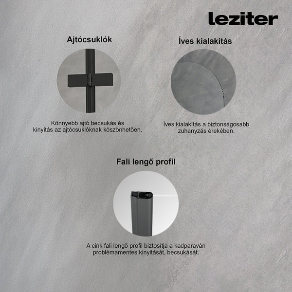 Leziter Paravan de cadă Alor 120x140 cm Negru
