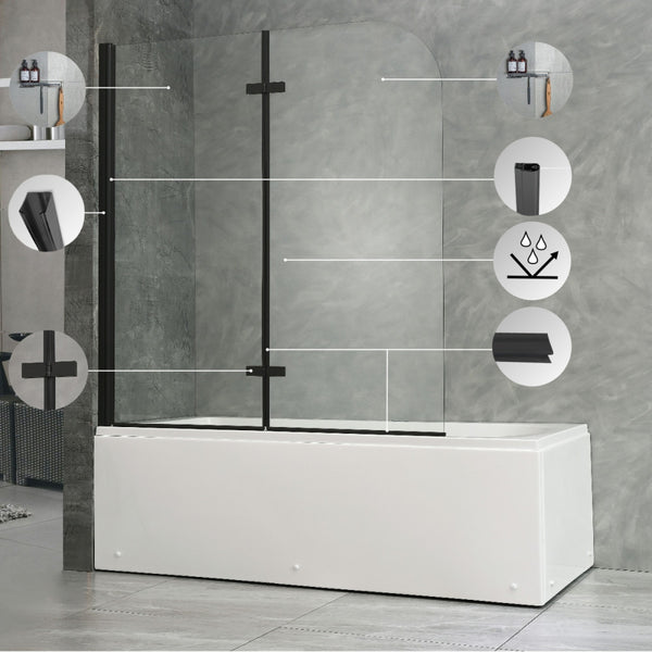 Leziter Paravan de cadă Alor 120x140 cm Negru