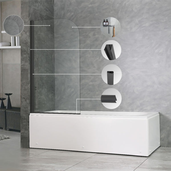 Leziter Paravan de baie Eva 70x140 cm Negru