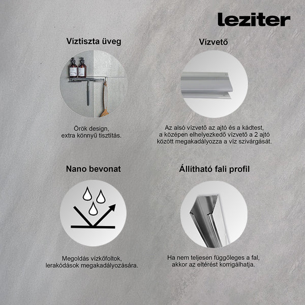 Leziter Paravan de baie Eva 78x140 cm