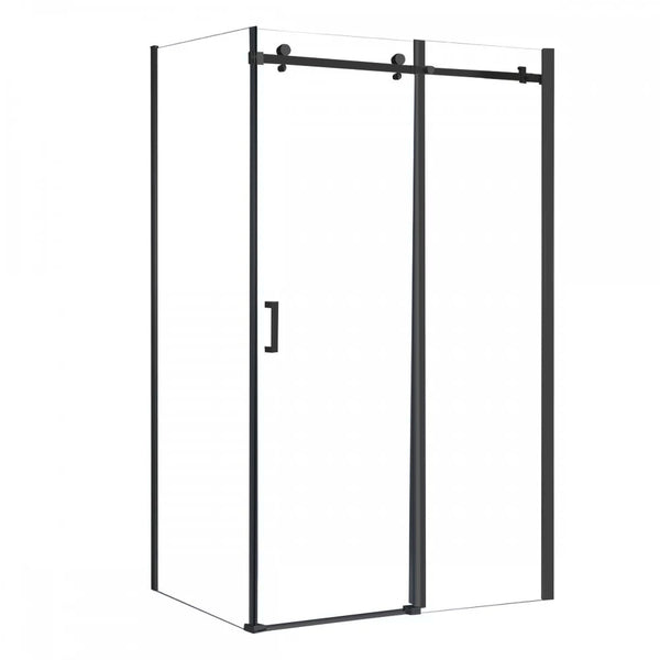 Leziter Bold-in 80x100 cm cabină de duș asimetrică fără tavă de duș negru