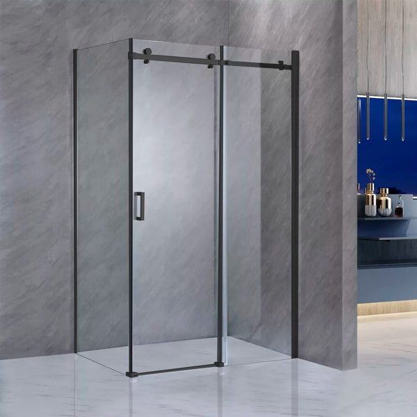 Leziter Bold-in 80x100 cm cabină de duș asimetrică fără tavă de duș negru