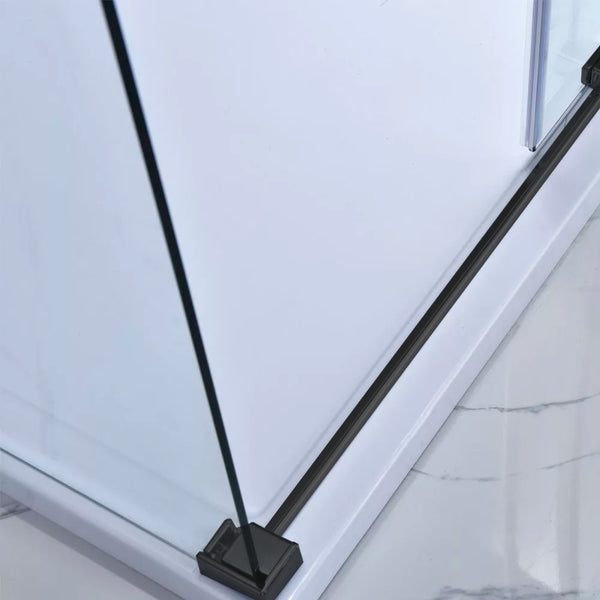 Leziter Bold-in 80x100 cm cabină de duș asimetrică fără tavă de duș negru