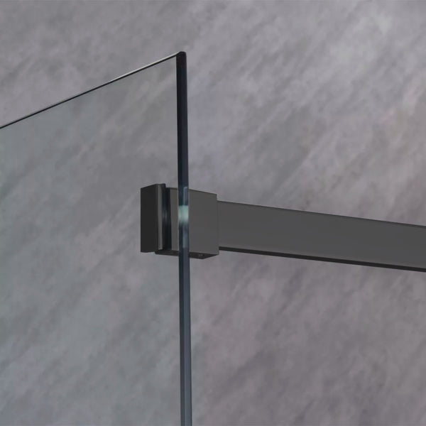 Leziter Bold-in 80x100 cm cabină de duș asimetrică fără tavă de duș negru