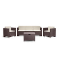 Leziter Set mobilier de grădină City cu 5 locuri, maro