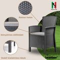 Leziter Set mobilier de grădină Hellma 4+1, grafit