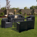 Leziter Set de mobilier de grădină Nero IV Large cu 7 locuri, grafit