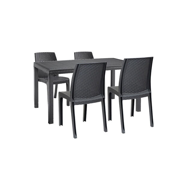 Leziter Set mobilier de grădină Hellda 4+1, grafit