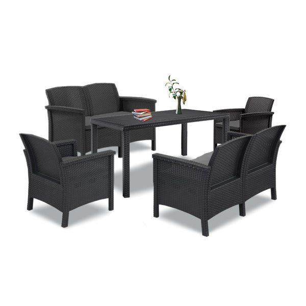 Leziter Set de mobilier de grădină Venus IV Big cu 6 locuri, grafit