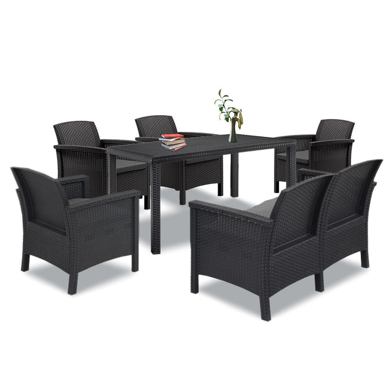 Leziter Set de mobilier de grădină Venus IV cu 6 locuri, grafit