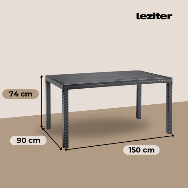 Leziter Masă de grădină din plastic Hella, grafit