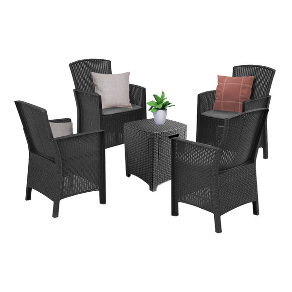 Leziter Lima III 4 locuri set de mobilier de grădină grafit