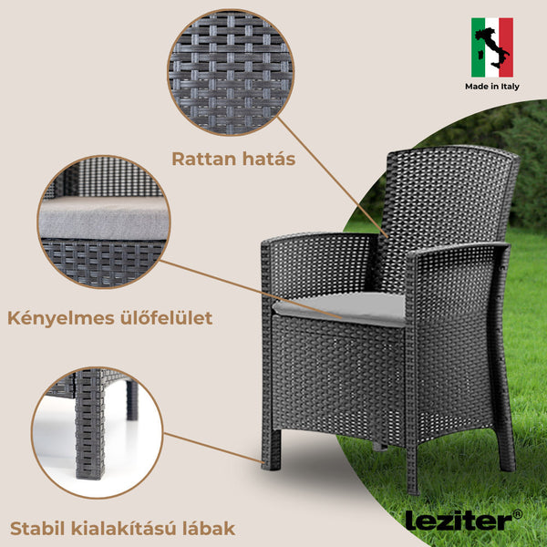 Leziter Set mobilier de grădină Lima Balcon, grafit